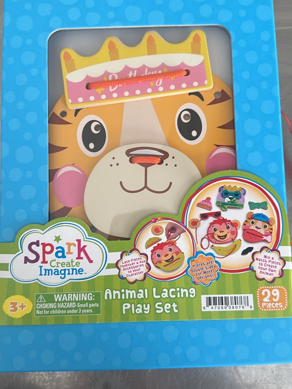 Montessori Animal Lacing Play Set - Orange Tiger